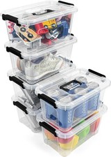 Plastic Storage Bins with Lids 6 Pack Storage Organizer, 7 Quart Stackable St...