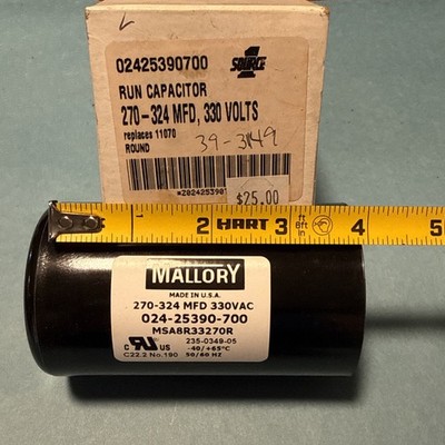 Mallory 270-324 MFD 330 Vac 024-25390-700 MSA8R33270R -40/65 c 50/60Hz