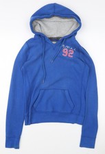 Abercrombie & Fitch Felpa con Cappuccio Pullover Donna Blu - M