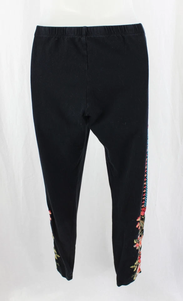 Leggings para mujer Johnny Was negro naranja estampado bordado múltiple algodón M Foto 2 de 4