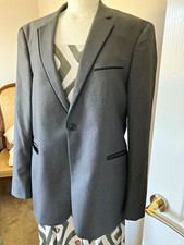 Cedar Wood State Men’s Grey Slim Fit Blazer Single-Breasted 2-Button 42R
