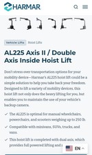 Wheelchair Lift Harmar Al225 Axis Ii Lift Dual Axis Remote Adjustable Arm 250 Lb Wheelchair Lift Harmar Al225 Axis Ii Lift Dual Axis Remote Adjustable Arm 250 Lb
