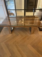 Wooden with glass top coffee table. 