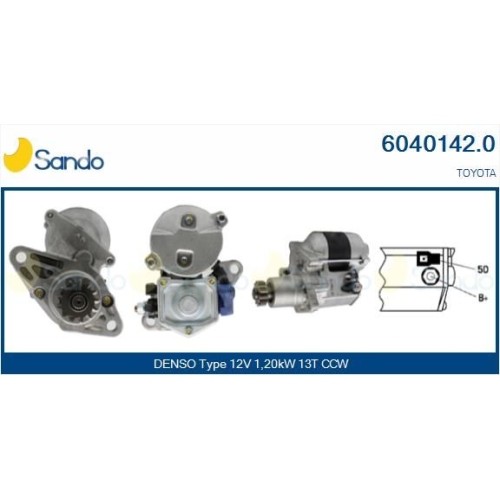 Démarreur Sando 6040142.0 renforcé 12V pour un démarrage à froid optimal