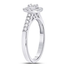 14kt White Gold Womens Oval Diamond Solitaire Bridal Wedding Engagement Rin