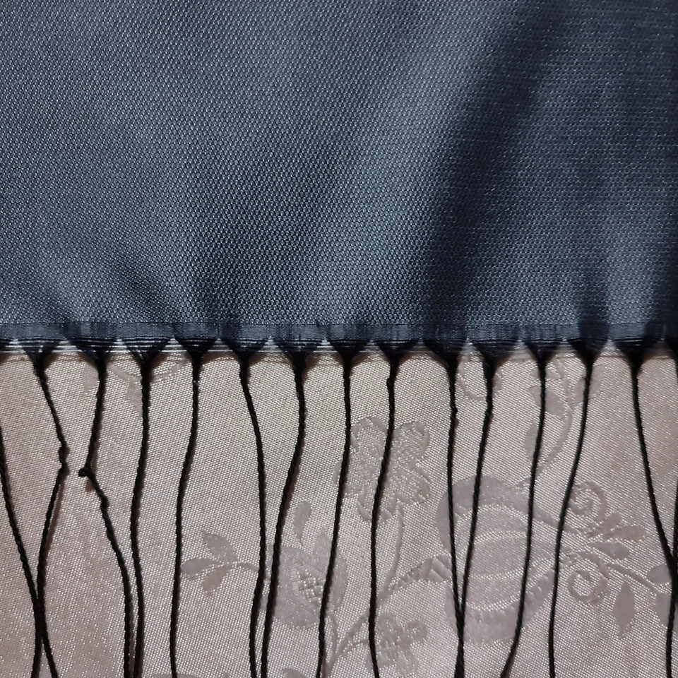 BUFANDA CABALLERO VINTAGE AUTÉNTICO LOGOTIPO ARMINE AZUL SÓLIDO LARGO HOMBRE FLECOS Foto 2 de 4