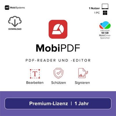 Mobi P*D*F Premium, 1 PC 1 Jahr, Digitaler Download, Deutsch
