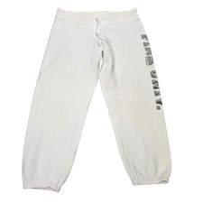 Victoria's Secret PINK Univ Jogger Sweatpants Women's Size M White Graphic Y2K