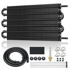 Universal 5/16" Transmission Oil Cooler Kit, Aluminium alloy Tube 6 Pass Black