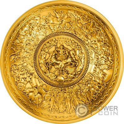 SHIELD OF ACHILLES Epic Artefact 3 Oz Silver Coin 3000 Francs