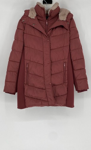 Andrew Marc Womens Pink Long Sleeve Hooded Puffer Jacket Size Small