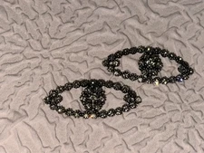 c. 1950’s Rhinestone  Tone Shoe Clips Buckles 2”x1.5” Sparkly Beautiful