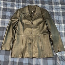 DIALOGUE Genuine Leather Blazer Jacket Women ...