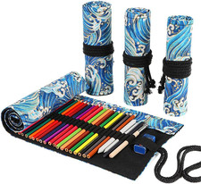 24/36/72 Slots Pencil Wrap Pencil Rolls, Artist Colored Pencils Roll up Bag Shor