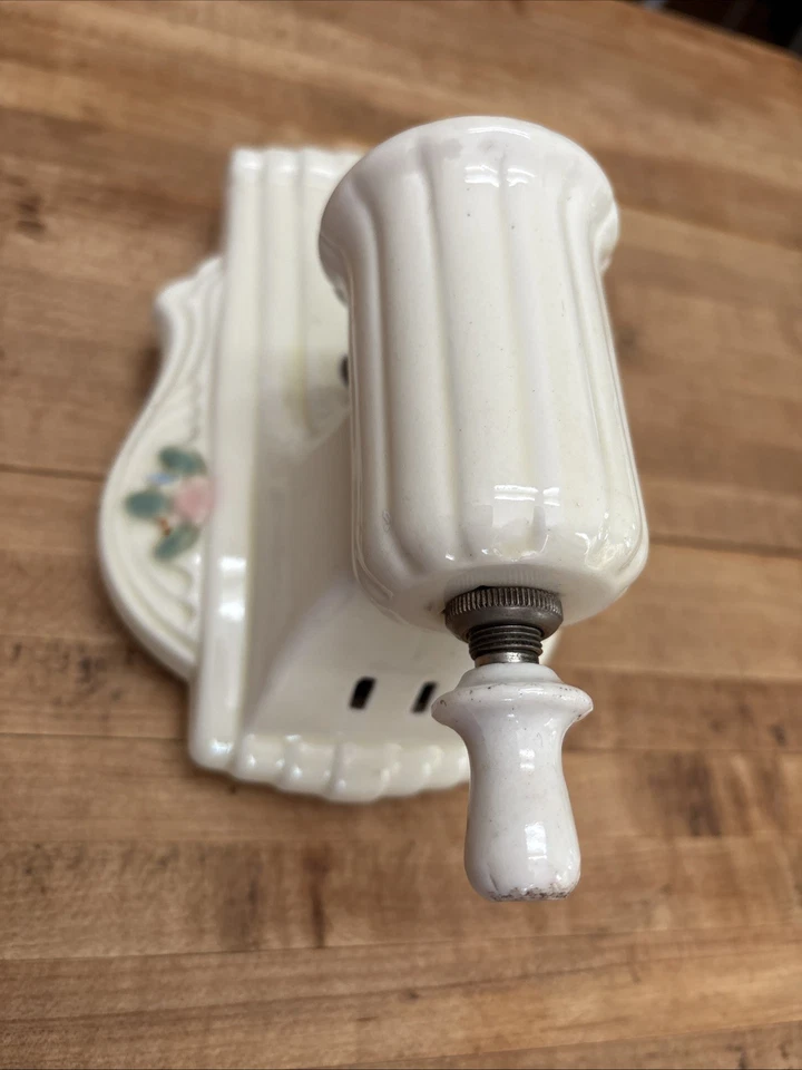 Старинный винтажный фарфоровый настенный бра с цветочным рисунком светильник фарфор? - Изображение 4 из 4