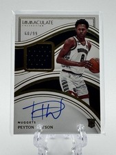 Panini Immaculate Collection Peyton Watson #110 RC Auto Patch /99 Nuggets