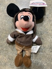 Walt Disney MICKEY MOUSE AS AIRPLAINE PILOT 9" Bean Bag STUFFED ANIMAL Toy NEW