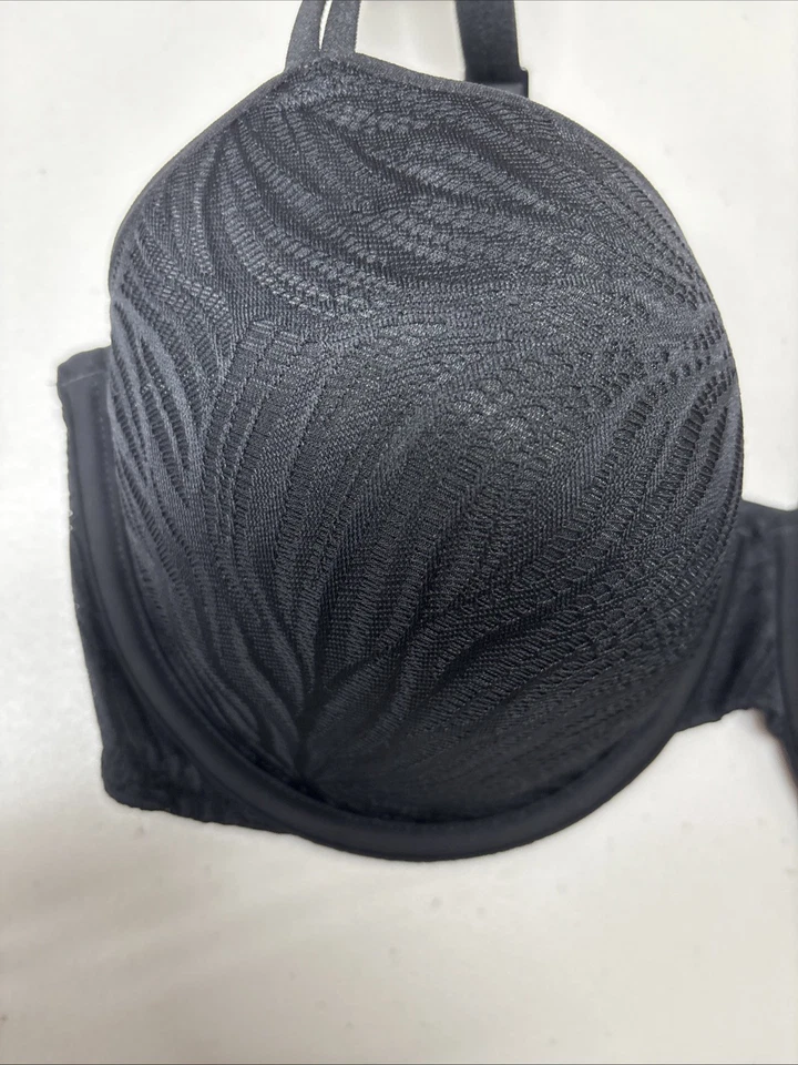 Calvin Klein QF6875 Sheer Marquisette Lightly Lined Demi Black Bra NWT $50 - Image 4 of 4