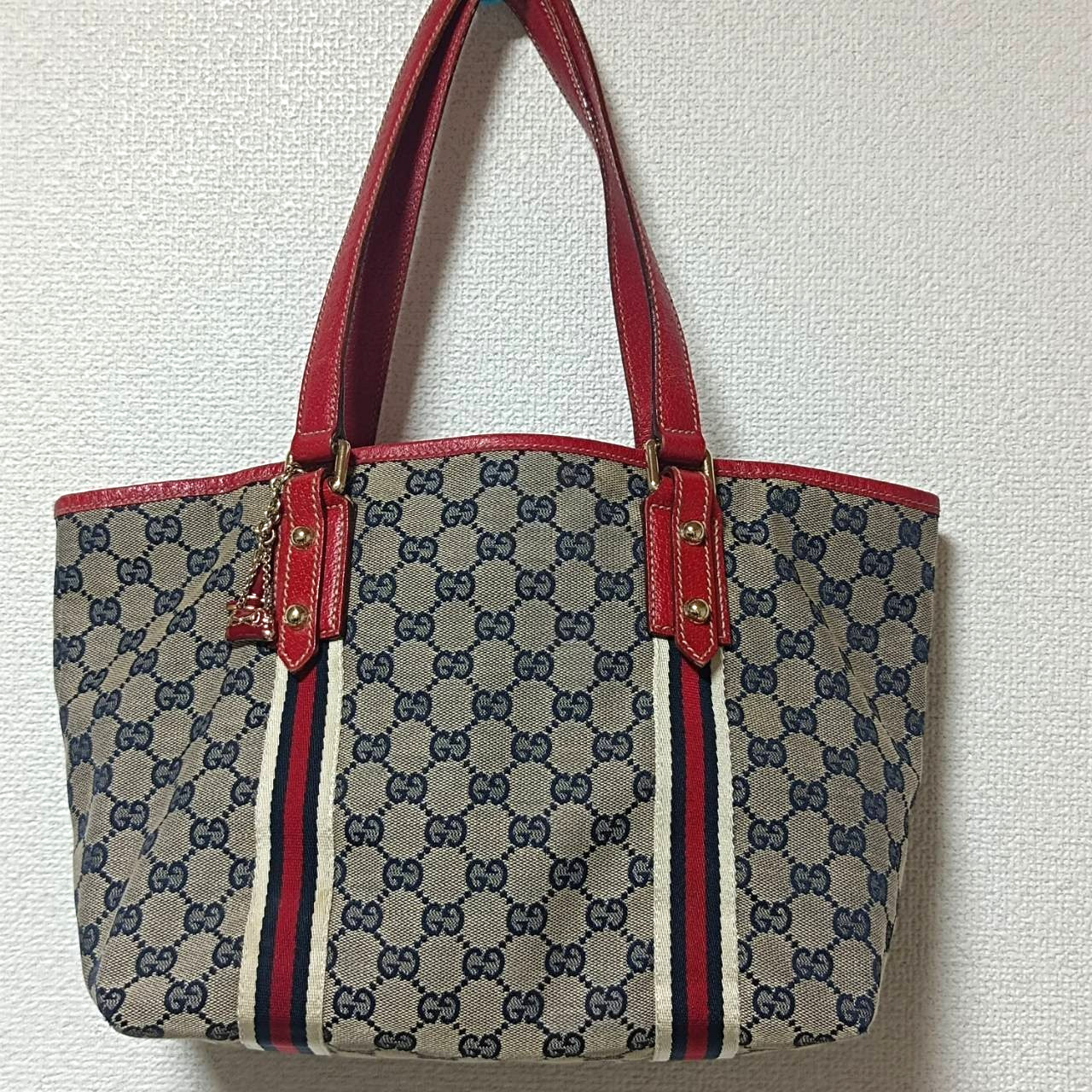 GUCCI Tote Bag Canvas Web sherry Line Hand Bag 137396/467891