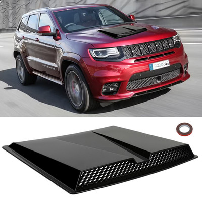 Air Flow Intake Hood Scoop Bonnet Vent Cover Glossy For Jeep Grand Cherokee SRT 