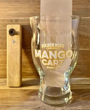 Golden Road Brewery  Mango Cart Wheat Ale 16oz Bell Shaped Pint Glass