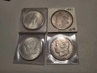 Morgan and Peace Silver Dollar Lot - 3 Morgan and 1 Peace Mixed Date Coins  (4)
