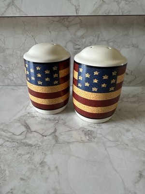 Jay Import Liberty Colonial American Flag Patriotic Salt & Pepper Shaker Set