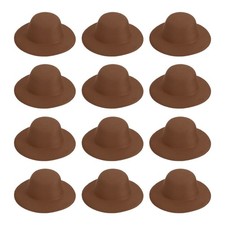 3.1 Inch Mini Formal Hats, 12 Pcs Doll Hats for Crafts, Coffee