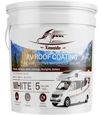 Xmntdo RV Roof Coating White 5 Gallon, Waterproof Solar Reflective Flexible R...