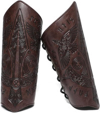 Medieval Leather Bracers Dragon Embossed Viking Leather Bracers Leather Arm Arme