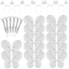 12 Sets Butterfly Fairy Wings, Butterfly Wings Princess Wand and Headband Set...