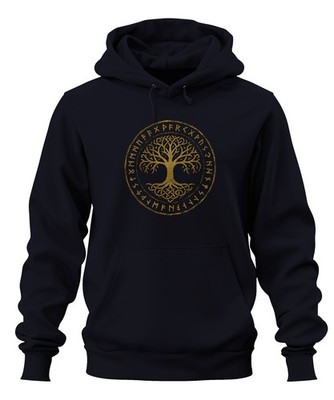 Yggdrasil Tree of Life Celtic Norse Runes Mysticism Viking Unisex Hoodie 