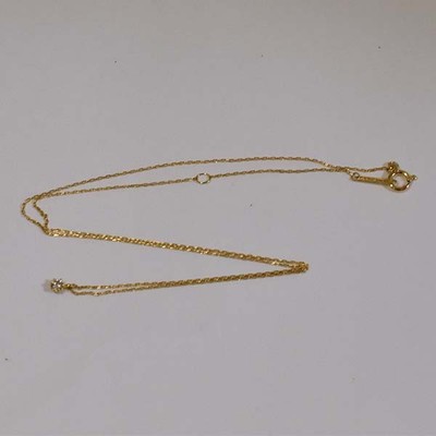 Agete Diamond 0.05ct 18K Yellow Gold 18YG Pendant Necklace