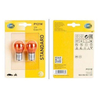 Glühlampe Blinkleuchte 12 V 21 W PY21W glasklar HELLA für u.a. MB E-KLASSE