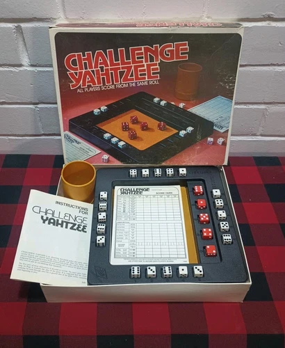 Vintage Milton Bradley 1980 Challenge YAHTZEE Board Dice Family Game Complete