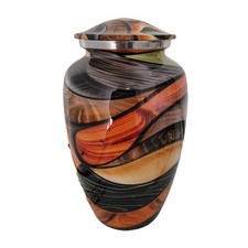 Metal Urn in Multi colour Human Ashes Adult Cremation Urns in Velvet Bag 10 in