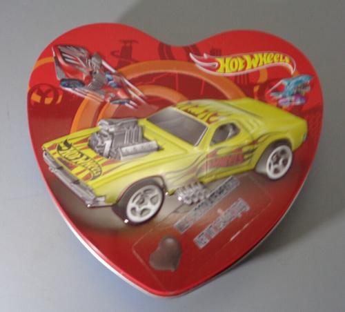 Hot Wheels Valentine Candy Heart Shaped Tin Box Storage 3D Designs 2023 ...