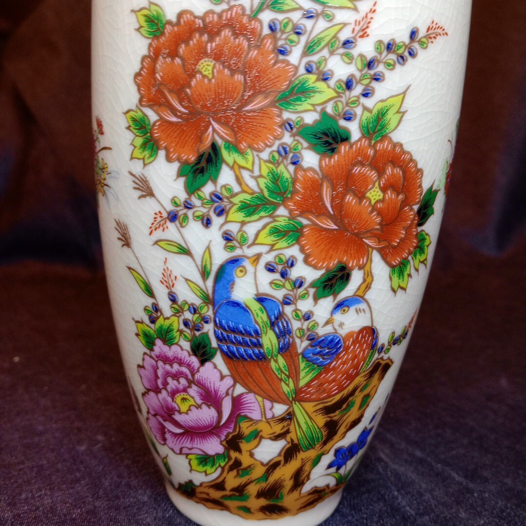 青と金の高脚ガラス皿 青と金の高脚ガラス皿 VTG JAPAN VASE JAPANESE CRACKLE PORCELAIN