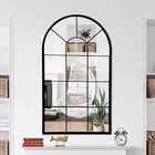 Wall Mirror Window Decorative Mirrors Arched Farmhouse for Living Room Bedroom E