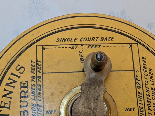 V RARE SPORT ANTIQUE ENGLISH DEAN BEDDINGTON WINDING LAWN TENNIS MEASURING TAPE - Picture 8 of 8