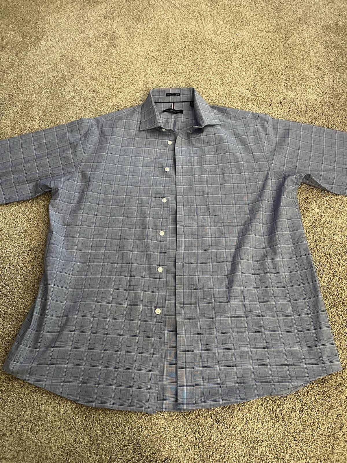 Tommy Hilfiger Shirt Adult L Multicolor Check Button Up Short Sleeve Mens