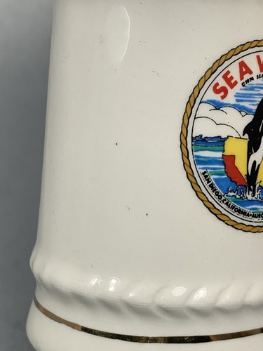 Porta palillos de dientes Sea World Mini Cup 1974 Japón 3" etiqueta original Sea World vintage - Imagen 6 de 16