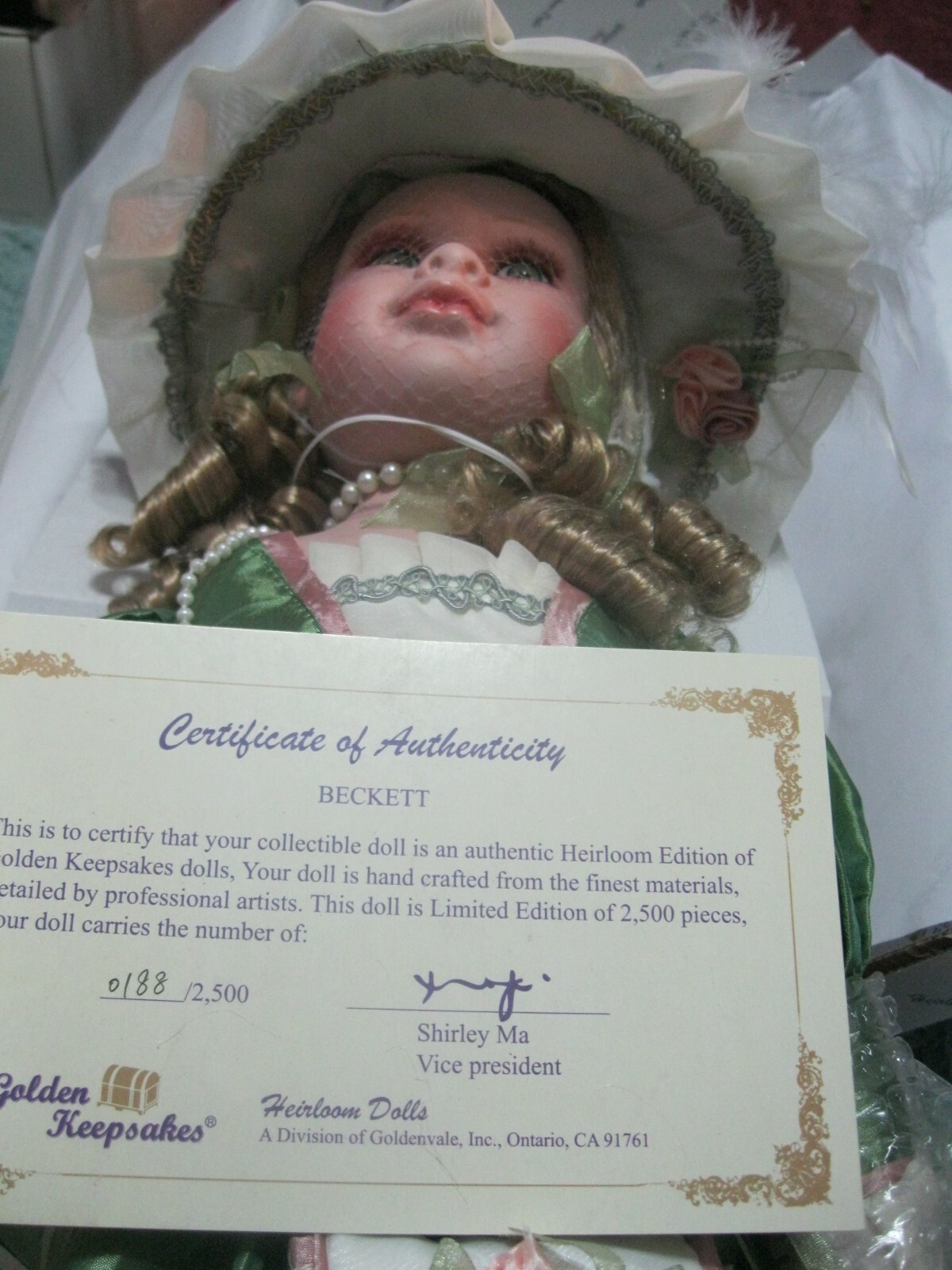 Golden Keepsakes Heirloom Dolls 21" "Beckett" 0188/2500 eBay
