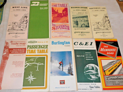 10 Stück: 50er 60er 70er Jahre - Zug / Eisenbahn Fahrpläne Fahrpläne Karten + EXTRAS