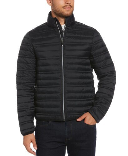 Original Penguin Men's Lightweight Hooded Channel Jacket in Black SZ. L NWT$155 - Picture 1 of 12
