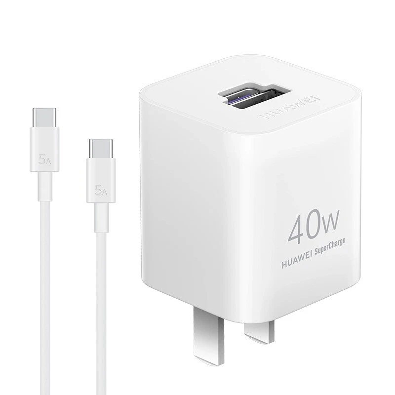 Adaptador SuperCharge Gan 40W Max Puerto USB Tipo C para Mate60 50 40 P50 P40 Foto 3 de 4