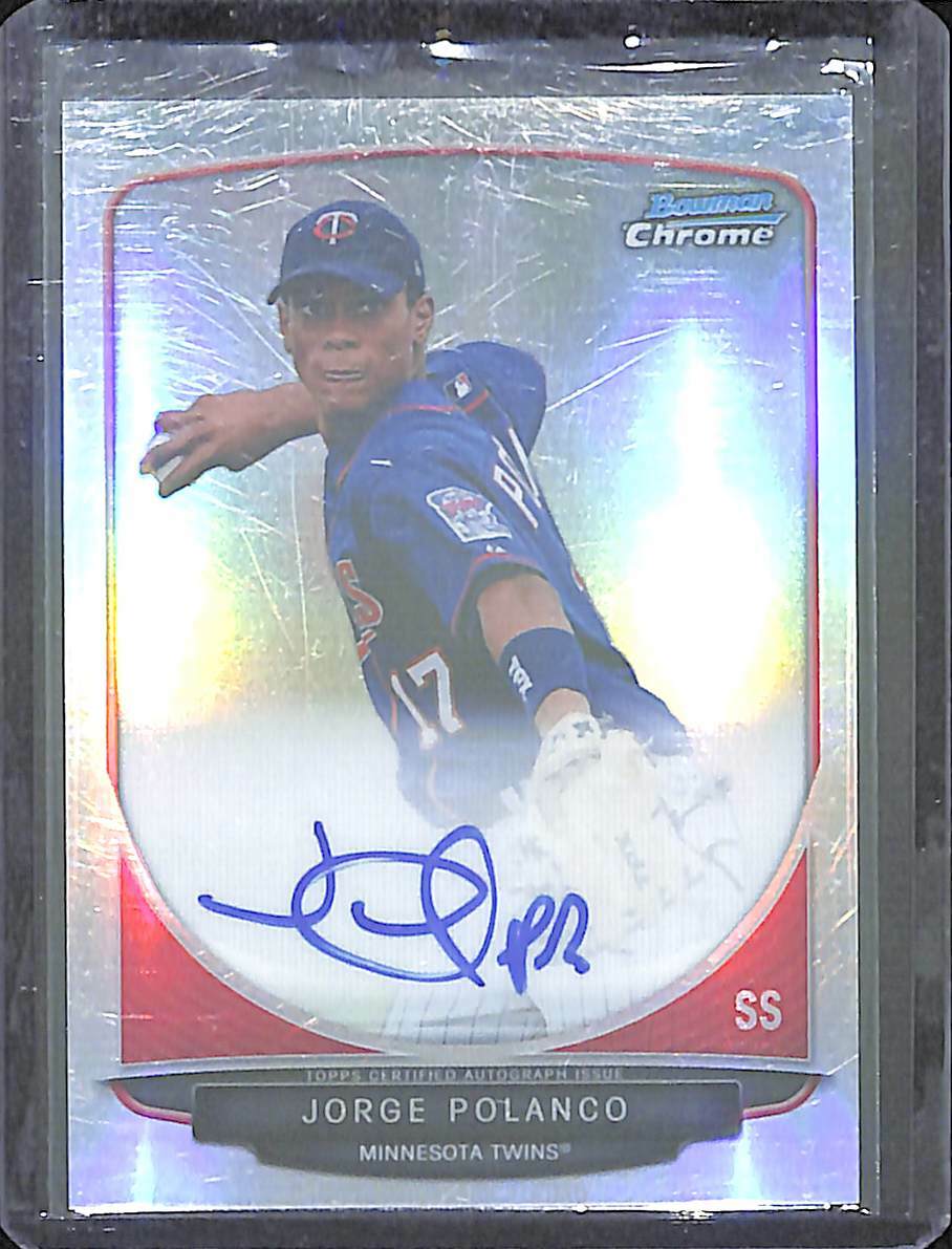 2013 Bowman Chrome Refractor Autograph #BCA-JPO Jorge Polanco No 347 of 500