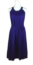 Banana Republic Womens Braid Belted Halter Dress 905309 XS Blue Freeze Rayon L5