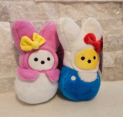 2025 Peeps Strawberry Scented Hello Kitty and My Melody 6'' Plush