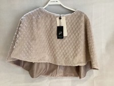 Adrianna Papell Faux Fur Coverup Cape Size Os Bnwt Marble Taupe